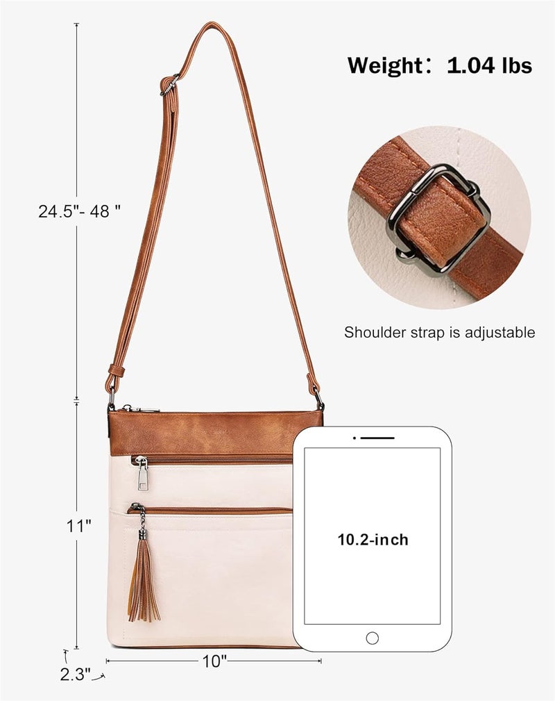 MASINTOR Crossbody Purses for Women, Multi Pocket Casual Crossbody Bag, Adjustable Strap Shoulder Bag with Tassel - Image 4